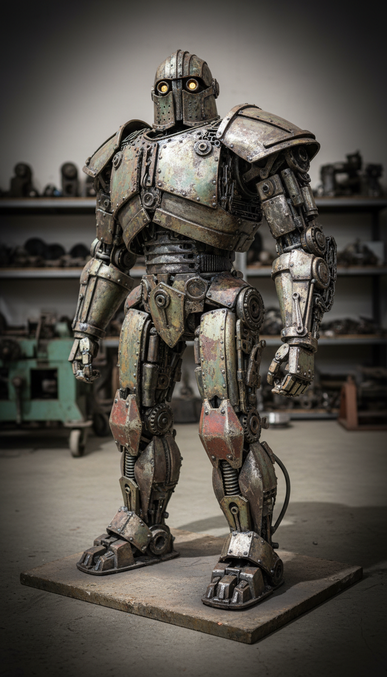 Sentinel Robot With Scrap Metal Armor