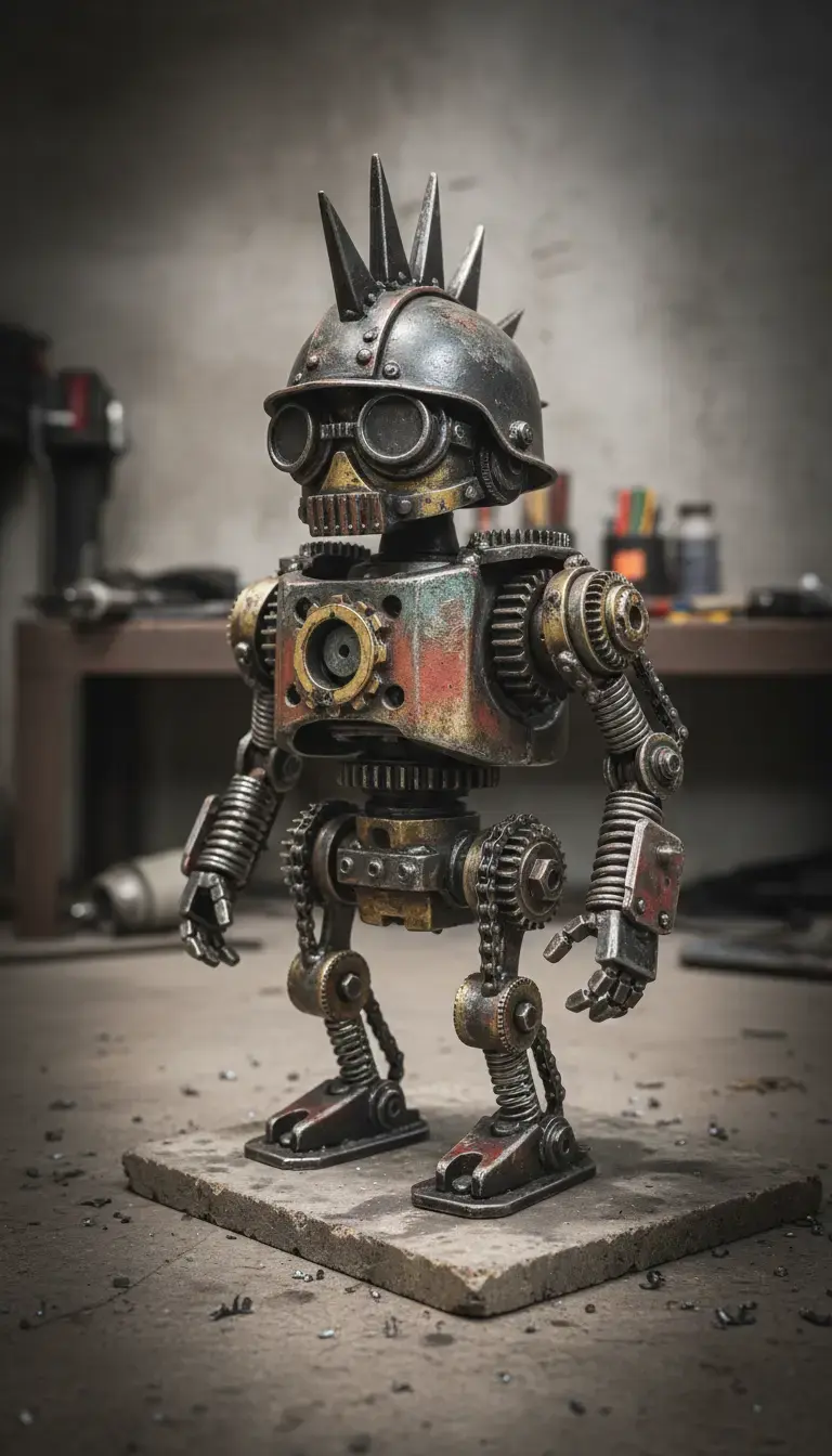 Gearhead Robot With Punk Details