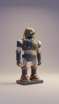 Retro Sentinel robot sculpture